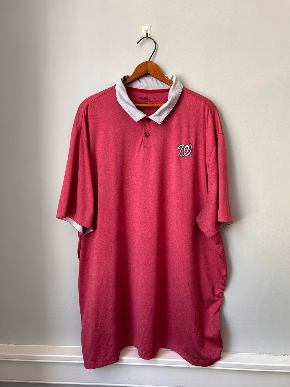 MLB Washington Nationals Nike Golf Standard Fit Dri Fit Polo Red Mens Size XXL